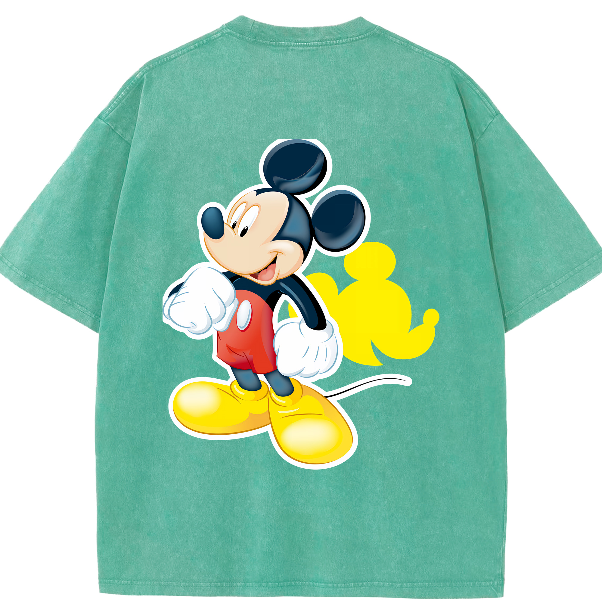 （画像用） ミッキーマウス Mickey Mouse 綿100% ヴィンテージ風 半袖Tシャツ（背面プリント）
